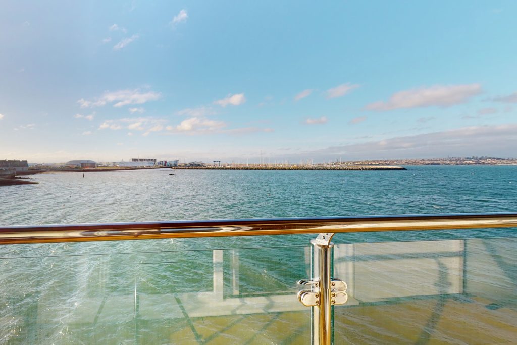 Indulge in the epitome of coastal luxury with this one-bedroom haven, perched gracefully on the waterfront.