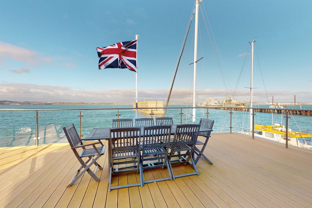 Perched on the waterfront, overlooking the harbour and marina, the apartment boasts one of the most captivating vistas in the county.